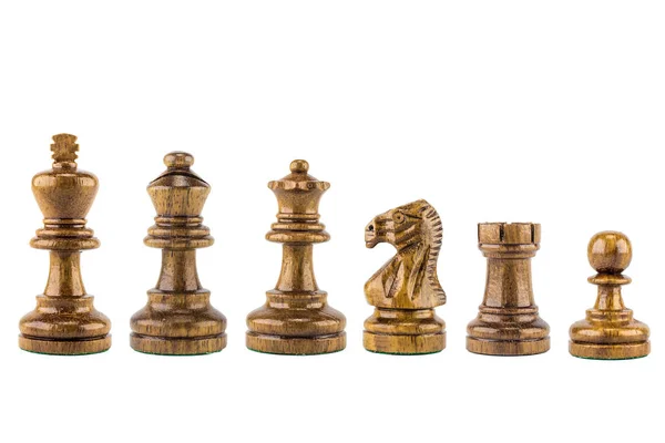 Chess wood on white background — Stock Photo, Image