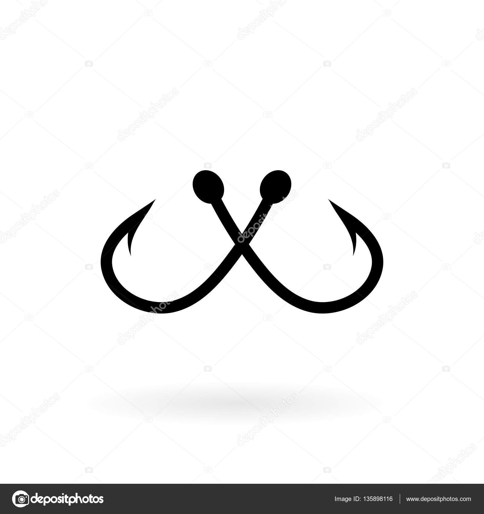 Download Fishing hook sign icon. Fishermen tackle symbol — Stock ...