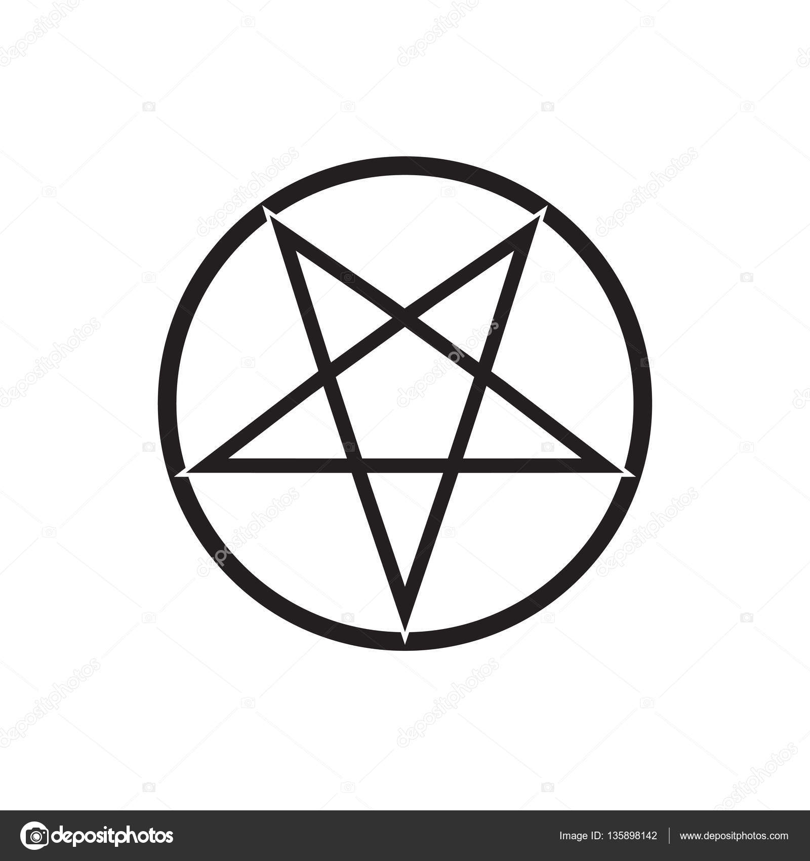 Pentagram in circle vector — Stock Vector © meenstockphoto@gmail.com