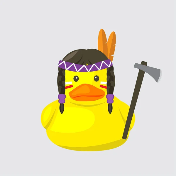 Pato de baño, serie de pueblos indígenas — Vector de stock