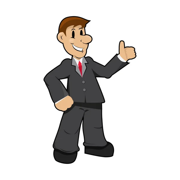 Homem de negócios personagem dos desenhos animados.- ilustração vetorial — Vetor de Stock