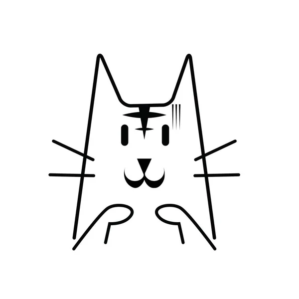 Dibujos animados gato en el fondo — Vector de stock