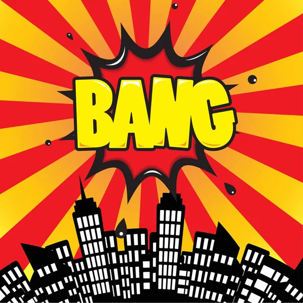 Bang-ikonen komiska på bakgrund — Stock vektor