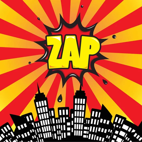 ZAP ikonen komiska på bakgrund — Stock vektor