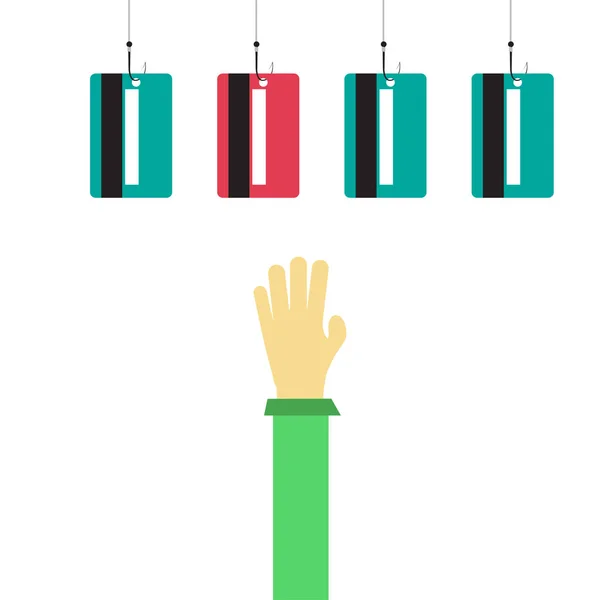 Cartões de Crédito com mão — Vetor de Stock