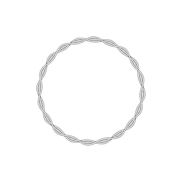 Vector linear style circle frame — Stock Vector