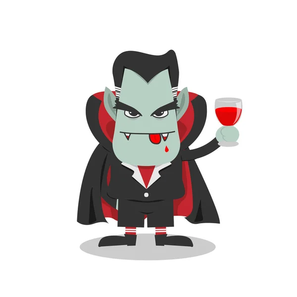 Dracula personaje vampiro, vector de dibujos animados — Vector de stock