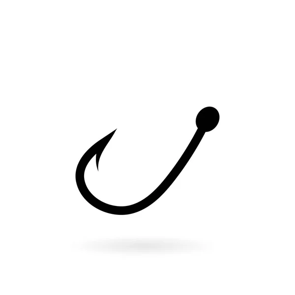 Rybářské háček znamení ikona. rybáři řešit symbolu — Stockový vektor