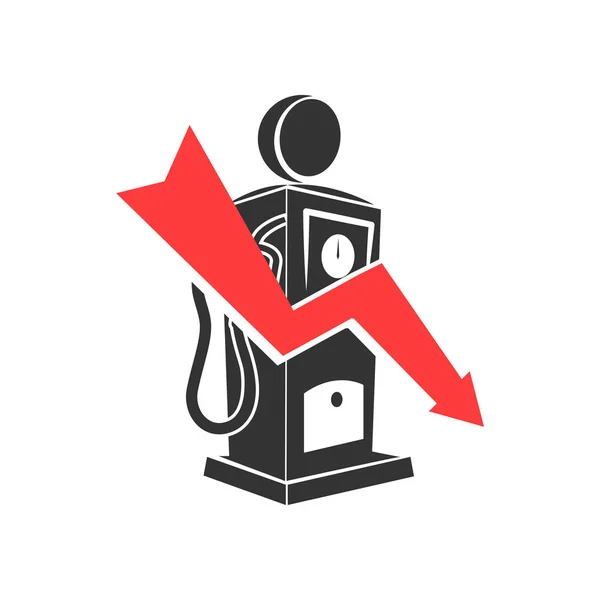 Ícone de posto de gasolina vetorial com símbolo gráfico — Vetor de Stock