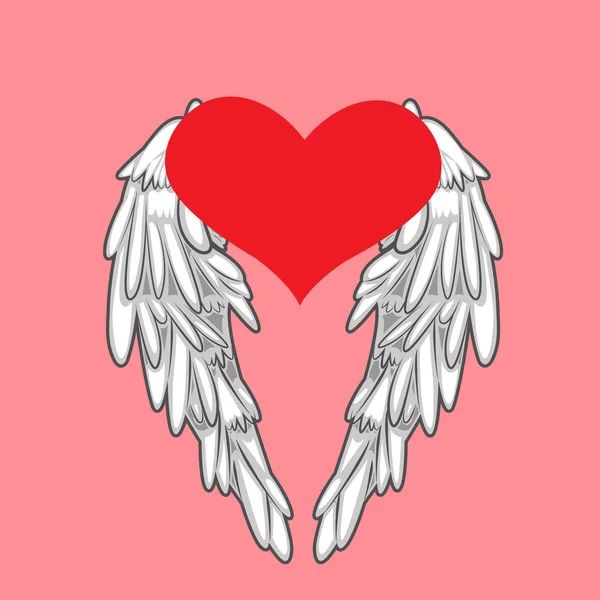 Heart and wings — Stock Vector