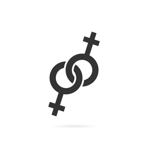 Beyaz arka plan üzerinde seks sembolü simgesi — Stok Vektör