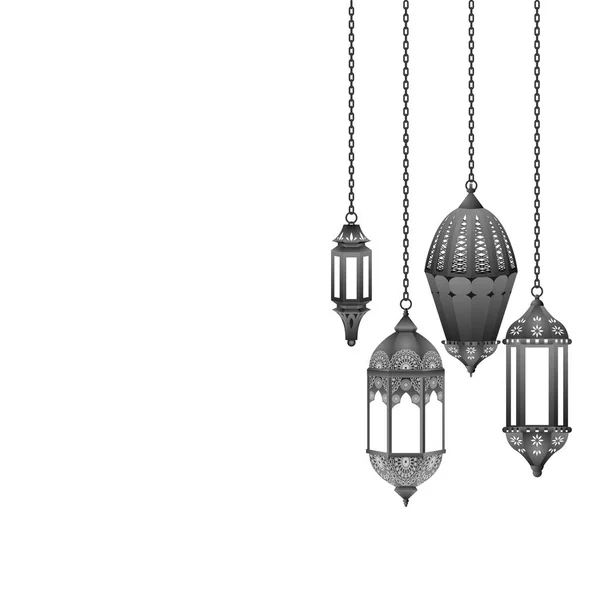 阿拉伯语阿拉伯语灯笼灯笼 — 图库矢量图片