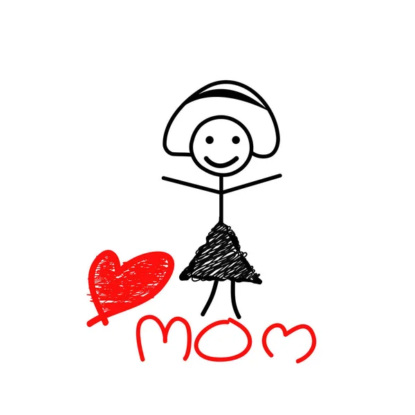 Amour maman sur blanc bagkground — Image vectorielle