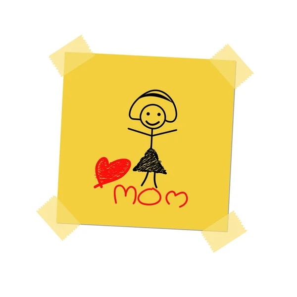 Amour maman sur le post il — Image vectorielle