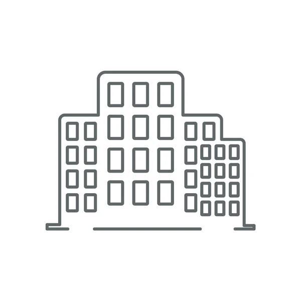 Het pictogram voor het gebouw van Bureau lijn — Stockvector