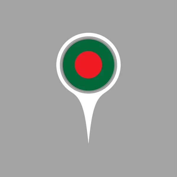 Bandera de Bangladesh, pin — Vector de stock