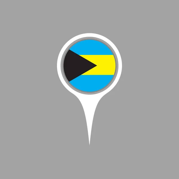 Bahamas. Fahne, Anstecknadel — Stockvektor