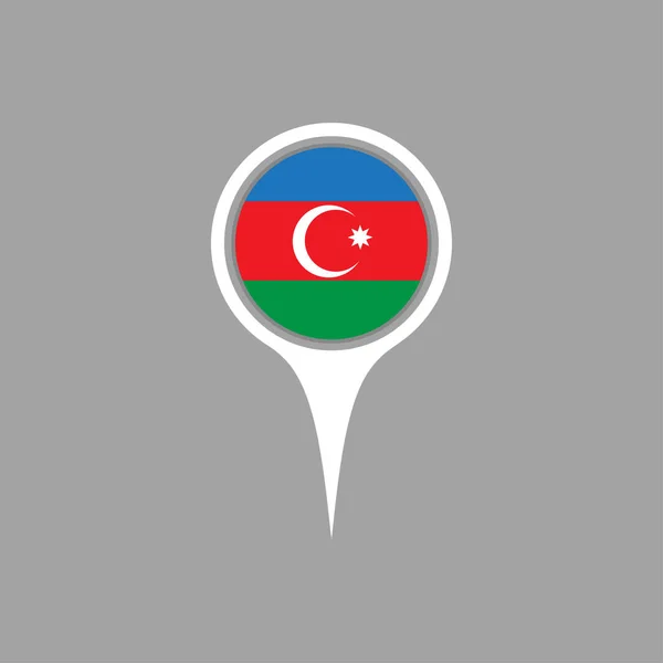 Bandera de Azerbaiyán, pin — Vector de stock