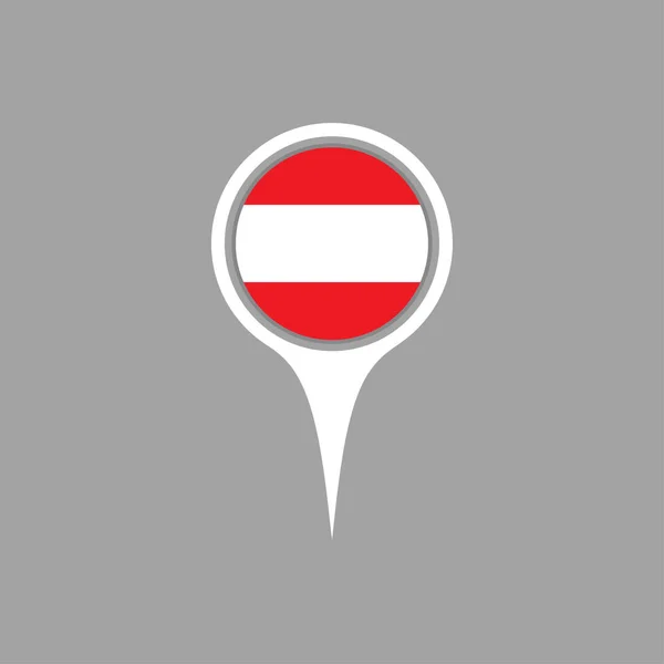 Österreich-Fahne, Anstecknadel — Stockvektor