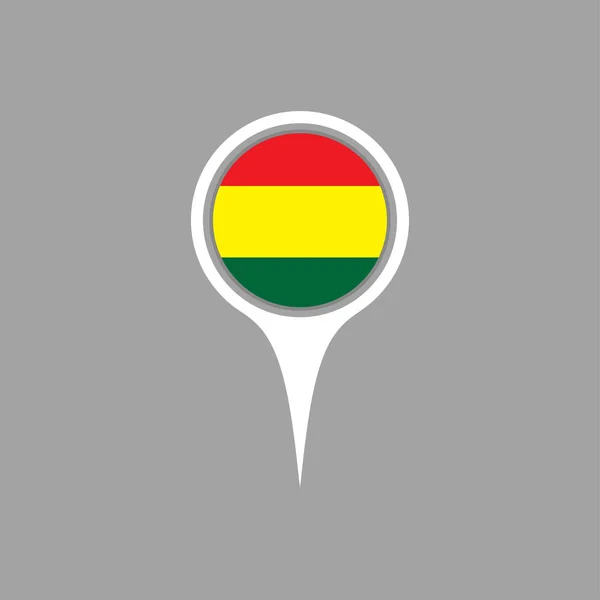 Bandera de Bolivia, pin — Vector de stock