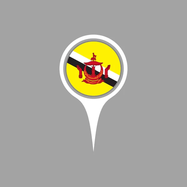 Vlag van Brunei Darussalam, pin — Stockvector