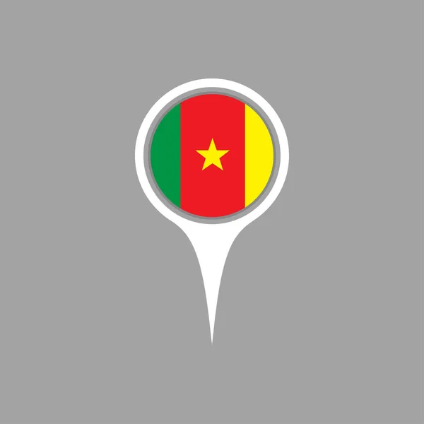 Bandera de Camerún, pin — Vector de stock