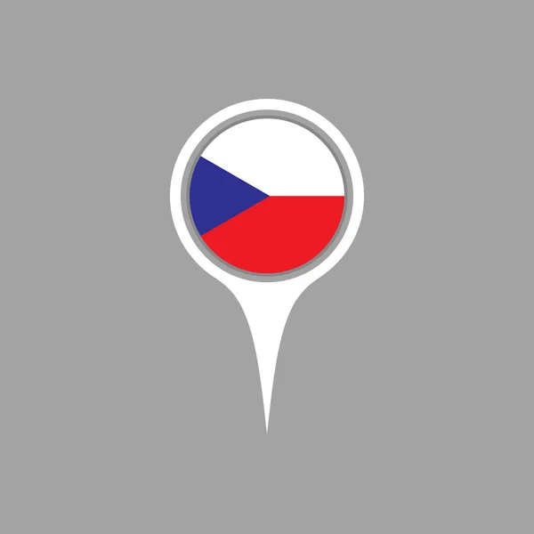 Tschechische Fahne, Anstecknadel — Stockvektor