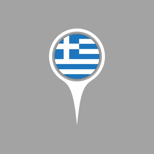 Drapeau Grèce, pin — Image vectorielle