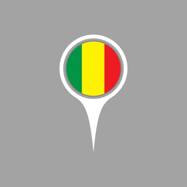 Bandera de Guinea, pin — Vector de stock