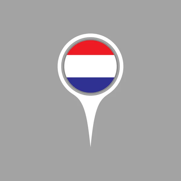 Bandera de los Países Bajos, pin — Vector de stock