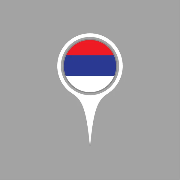 Drapeau serbia, épingle — Image vectorielle