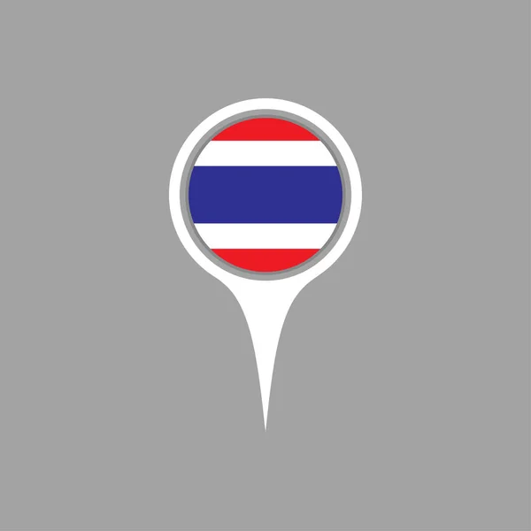 Thailand bandera, pin — Vector de stock