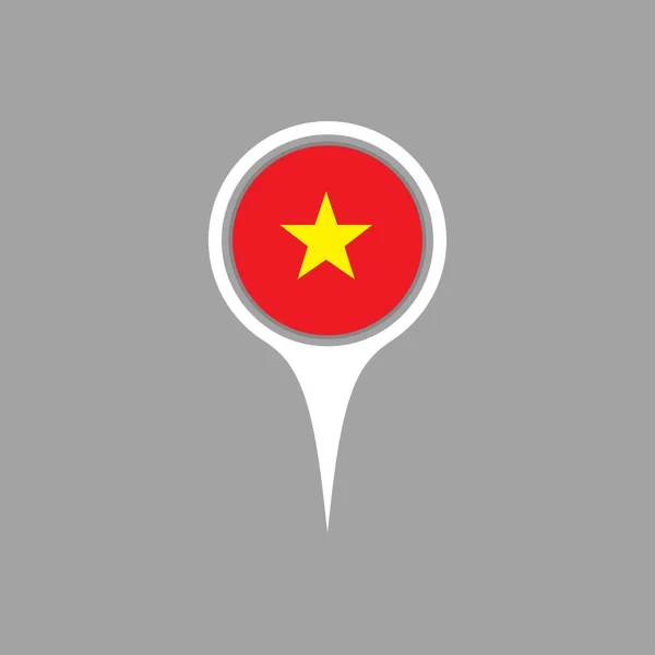 Vietnamesische Flagge, Anstecknadel — Stockvektor