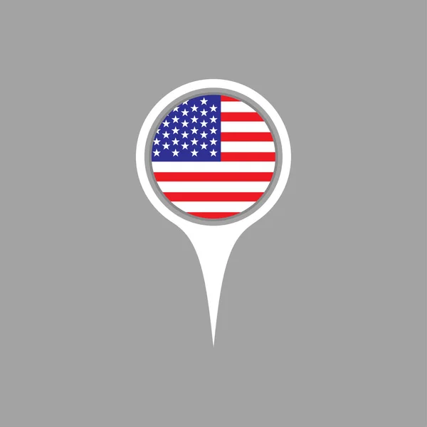 Flagge der Vereinigten Staaten, Anstecknadel — Stockvektor