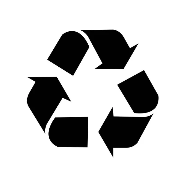 Iconos de reciclaje incluyendo papel, vidrio, aluminio, cartón y plástico . — Vector de stock