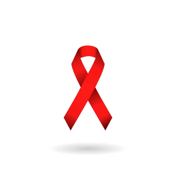 Red ribbon mourning sign. vector — Stock Vector