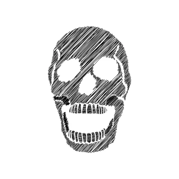 Cráneo pirata, vector de dibujos animados sobre fondo blanco — Vector de stock