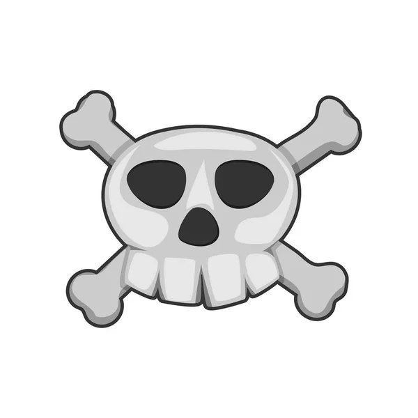 Pirate skull, cartoon vector on white background — Stock Vector