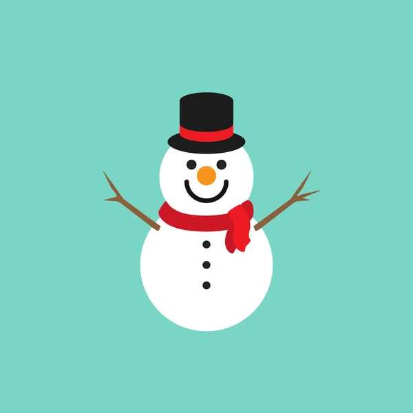 Biglietto di auguri natalizio con pupazzo di neve. Illustrazione vettoriale — Vettoriale Stock