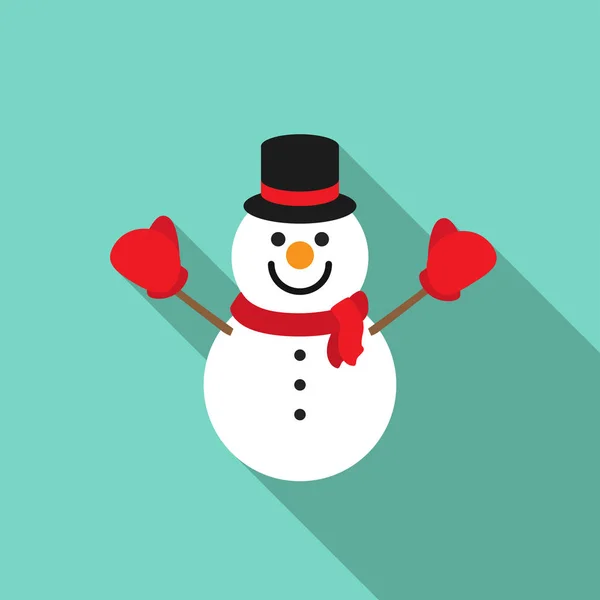 Tarjeta de felicitación de Navidad con muñeco de nieve. Ilustración vectorial — Vector de stock