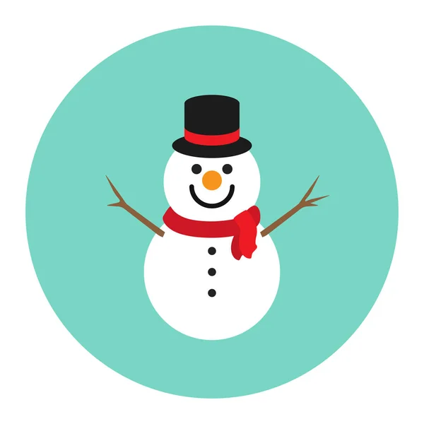 Tarjeta de felicitación de Navidad con muñeco de nieve. Ilustración vectorial — Vector de stock