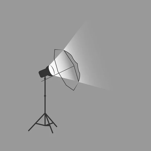 Vector fotógrafo estudio iluminación equipo icono — Vector de stock