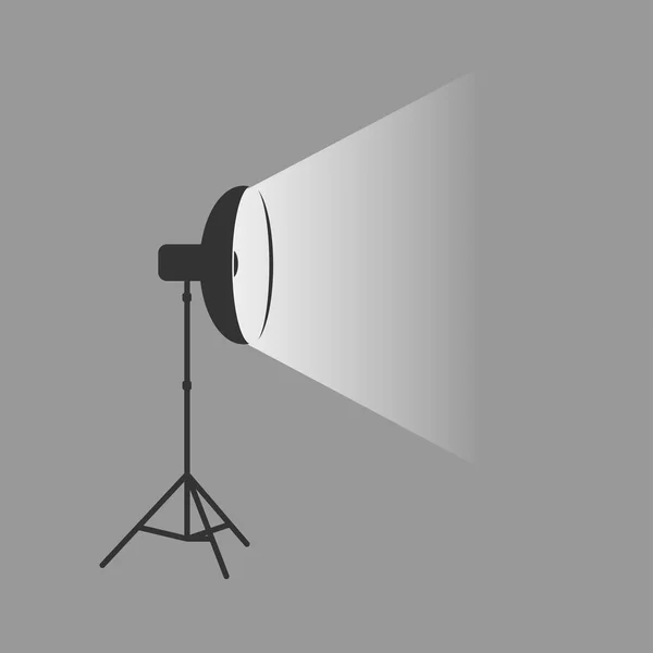 Vettoriale fotografo studio illuminazione attrezzature icona — Vettoriale Stock