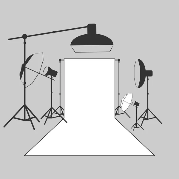 Vektor fotograf studio belysning utrustning icon — Stock vektor