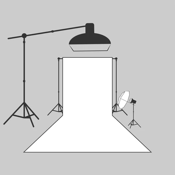 Vector fotógrafo estudio iluminación equipo icono — Vector de stock