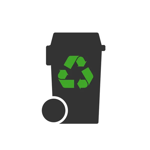 Bin com símbolo de reciclagem — Vetor de Stock