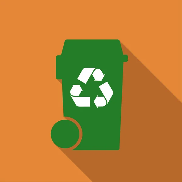 Contenedor con símbolo de reciclaje — Vector de stock