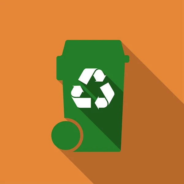 Mülleimer mit Recycling-Symbol — Stockvektor