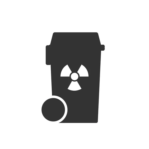 Kosz metalowy z symbolem chemikaliów — Wektor stockowy