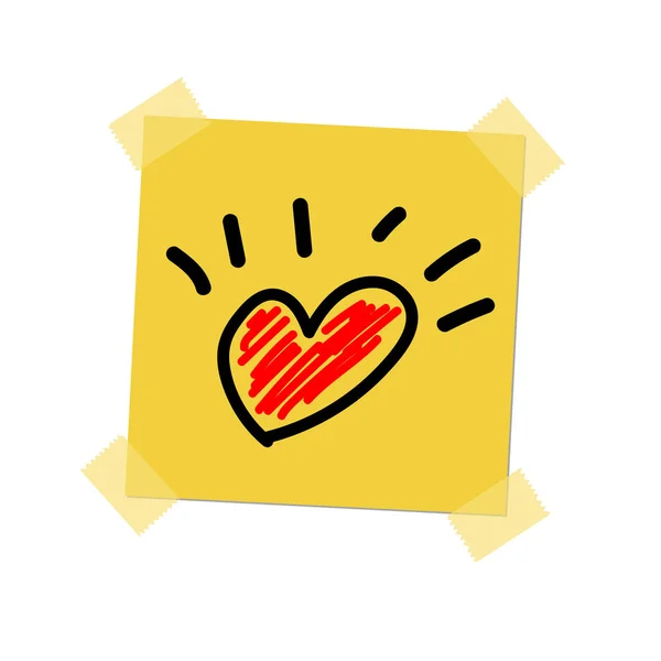 I love you paint on post it — Vettoriale Stock